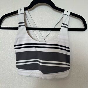 Striped Women's Sports Bra - Black and White